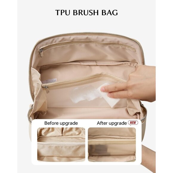 Women AV-Beige-J Large Capacity Cosmetic Travel Makeup Waterproof Portable Bag - Picture 4 of 7